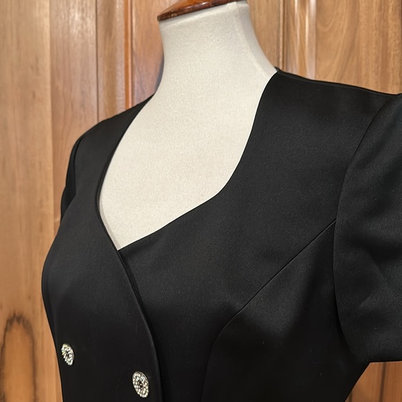 VTG Oleg Cassini - “Black Tie” Formal Top  w/ Rhinestone Buttons - EUC - 10 - Picture 13 of 13